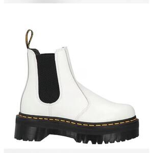 Dr. Martens 2976 Quad Platform Chelsea Boots White Leather NEW Size 9 Women’s